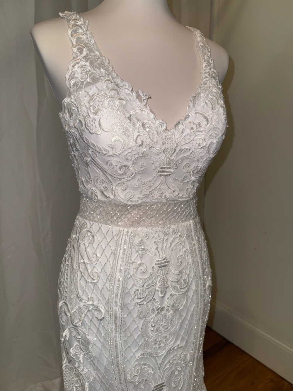 Christina Wu Ivory Lace Fit-and-Flare Wedding Gown - Picture 3 of 3